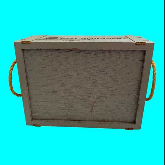 Wooden Trinket Box Marked Bay Shipping w/ Ceramic Spotted Sandpiper Bird on Top - Picture 11 of 14